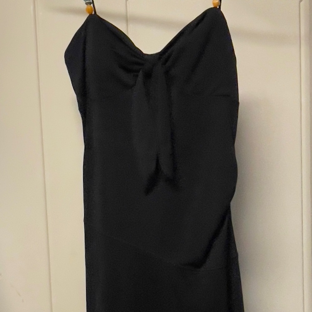 Spaghetti strap dress with bead detail